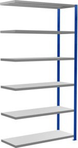 Schulte Anbauregal Steckregal MULTIplus250 mit 6 Fachböden und Kreuzstrebe, Farbe: Enzianblau/Verzinkt, B/T/H: 250 x 130 x 50 cm - Bild 1