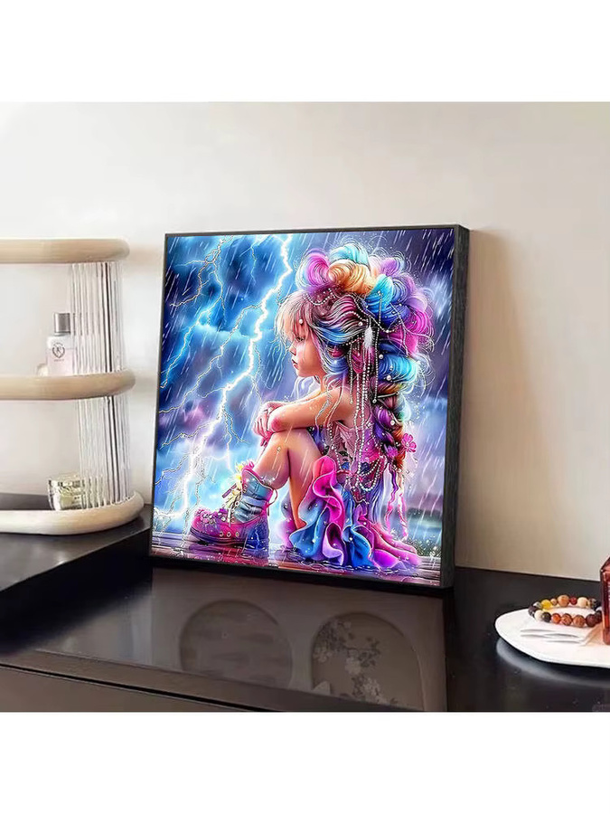 Huacan Diamond Painting für Kinder mit Lightning Motiv als dekorative Landschafts-Mosaik-Kunst in Multicolour, B/T/H: 20 x 20 x 20 cm - Bild 5