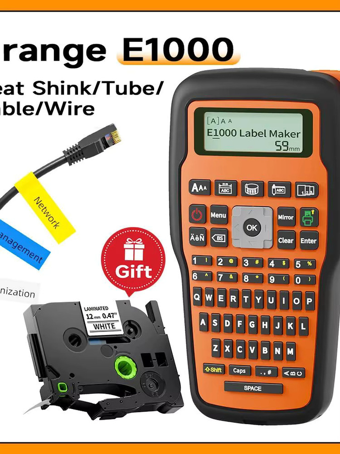 Phomemo E1000 PRO Etikettiergerät mit USB-C Anschluss, verschiedenen Schriftarten und Symbolen für Büro, Fabrik und Anlagenverwaltung - Bild 5