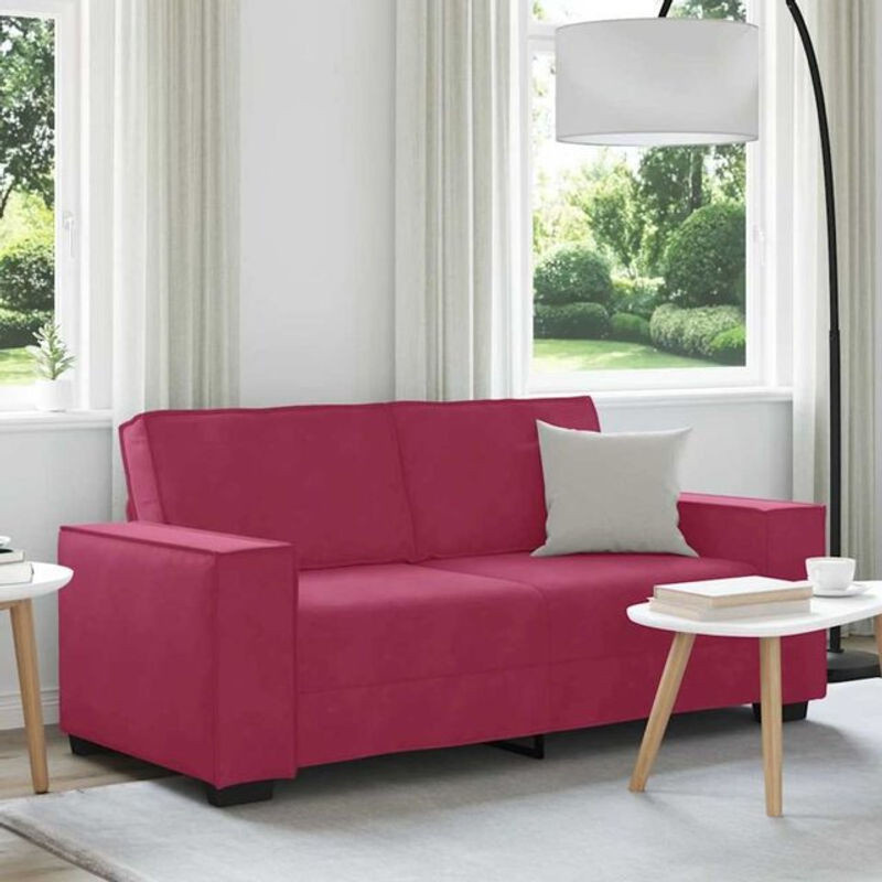 Vidaxl 2-Sitzer-Sofa aus Samt in Rot, Modernes Design, Breite: 140 cm - Bild 1