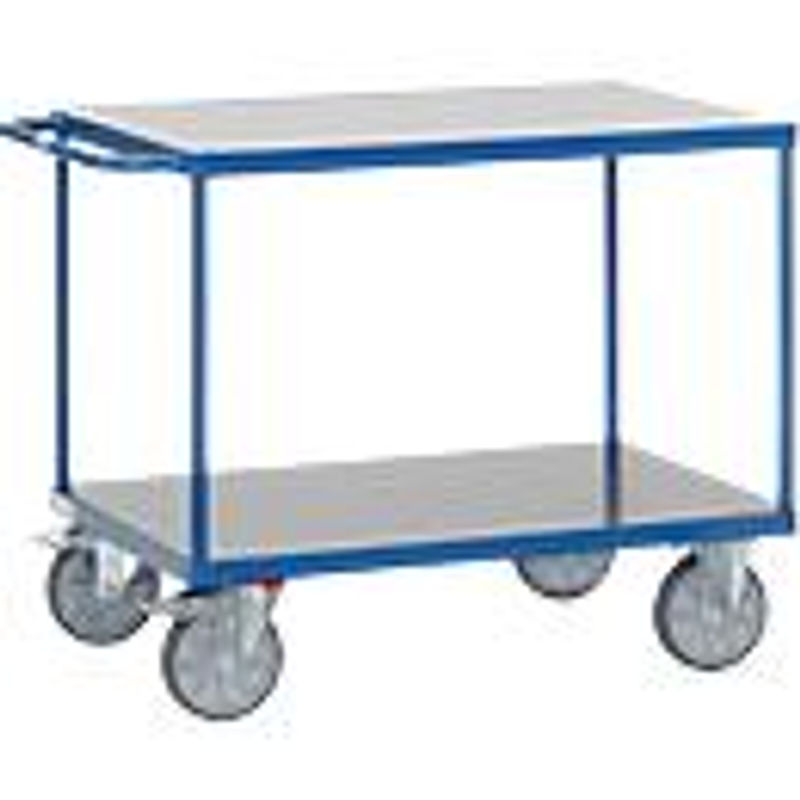 Fetra Tischwagen 2400 mit 2 Etagen aus Hart-PVC, blau und grau, B: 50 cm, L: 85 cm - Bild 2