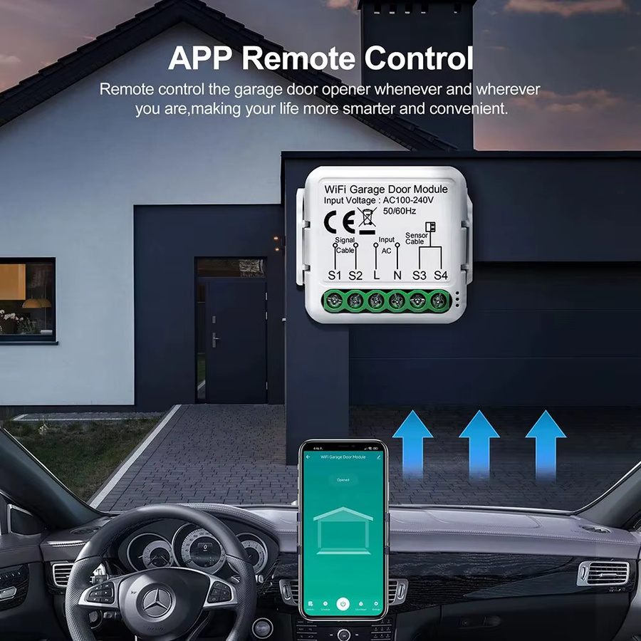 Onenuo WiFi Smart Garagentor Öffner Controller Tuya App Modul in Weiß für Alexa, Google Home und Siri - Bild 2