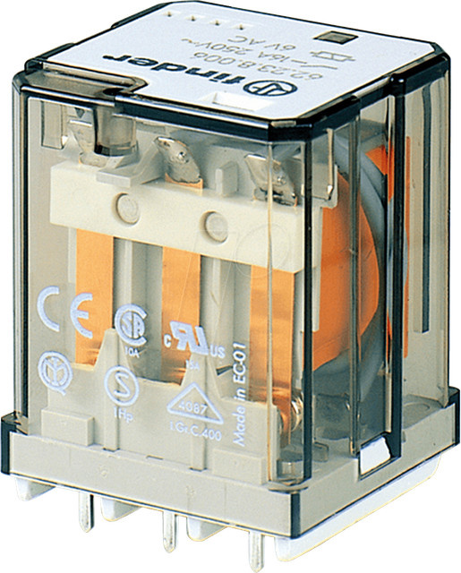 Finder Printrelais FIN 62.23.9 24V1 mit 3 CO Kontakten, 16 A, AgSnO2, 24 V DC, multicolour - Bild 1