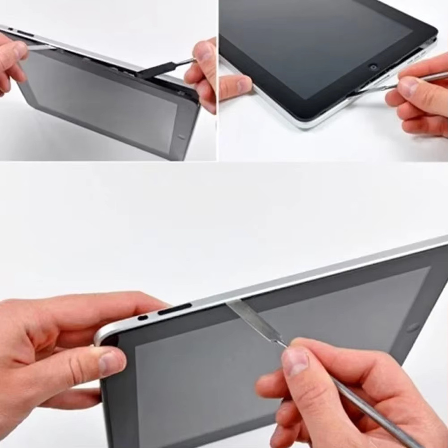 3er Set Metall Reparatur Werkzeug Kit mit Klingen und Spudger für Smartphone, Tablet und PC in Silber - Bild 3