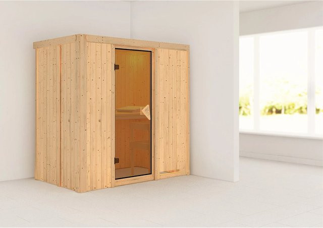 Karibu Sauna Natur in Braun - Bild 1