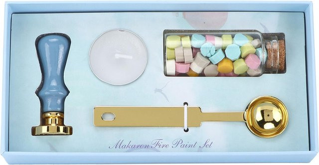 GoolRC Wachssiegelstempel-Set in Grau und Multicolour mit Holzgriff und Metallstempel für DIY-Projekte, Umschläge und Hochzeits-Einladungen - Bild 1