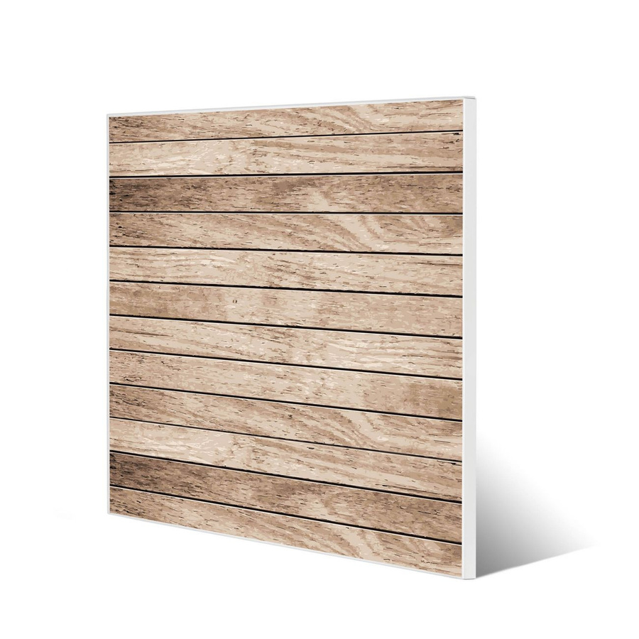 Banjado Magnettafel aus Stahl in Weiß mit Motiv Blasse Holzlatten, B/H: 50 x 50 cm - Bild 1