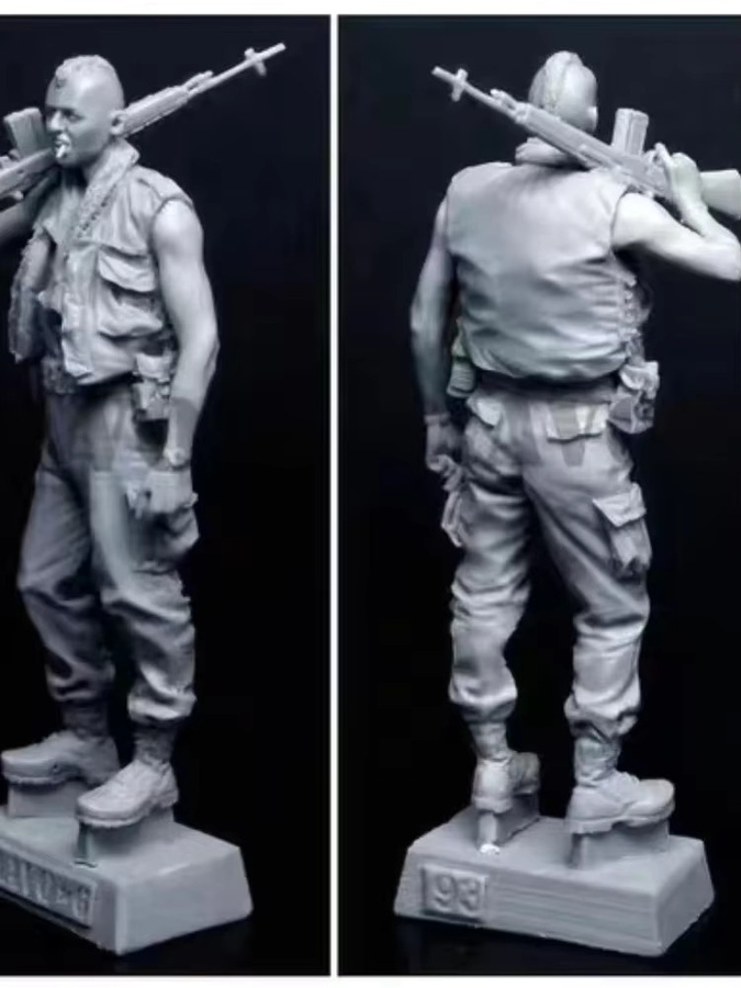 Gk Soldat Harzfigur, Modellbausatz, Maßstab 1:35, mit Rauch - Bild 2