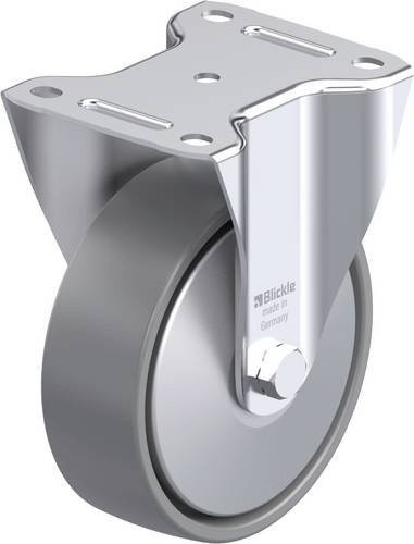 Blickle B-PO 150G-ELS-FA Stahlblech-Bockrolle in Grau mit 150 mm Rad-Durchmesser und 400 kg Tragfähigkeit - Bild 1