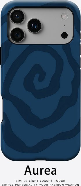 Potdemiel Marineblaue Spiral-Handyhülle für iPhone 17 16 15 14 13 Pro Max Plus mit Magnetfunktion und robustem Doppel-Schutz - Bild 1