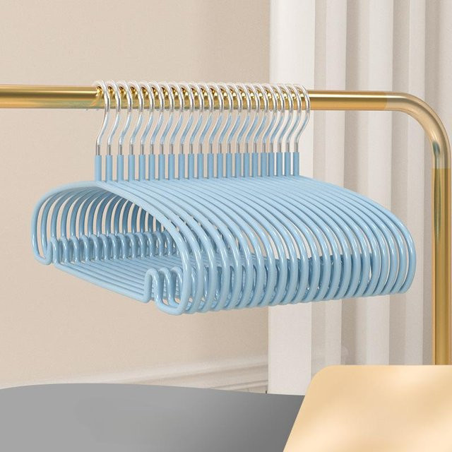 SEEQS Kleiderbügel aus Kunststoff, 10 Stück, rutschfest, blau - Bild 1