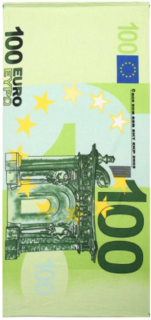 Sandfreies Mikrofaser Strandtuch von JMG Household Supplies mit Europäischem Dollar-Design in Grün, B/B: 50 x 90 cm - Bild 1