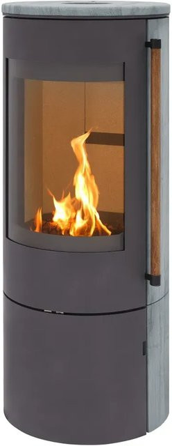 H&M Germany Kaminofen EVO 2.1 Naturstein-Titan in Grau aus Stahl und Holz, B/T/H: 135 x 55,5 x 40 cm - Bild 1