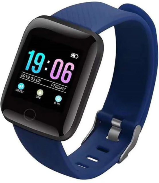 TPFNet Smart Watch Fitness Tracker IP67 mit Silikon Armband für Android und iOS in Blau - Bild 1