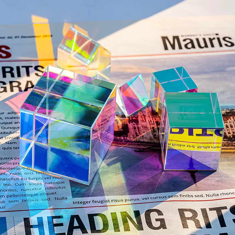 QIAO Mini K9 Kristall Prisma Würfel aus Glas in Transparent für RGB Dispersion, Physikunterricht und DIY-Handwerk - Bild 5