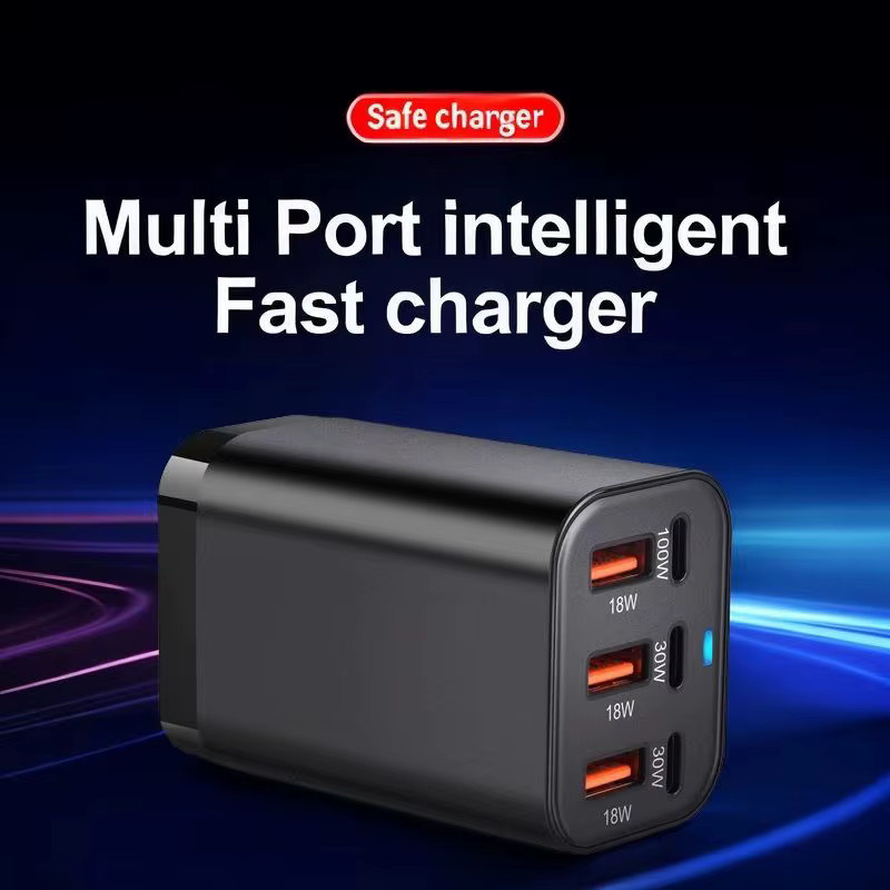 Deepartner 200W 6-Port GaN USB-C Schnellladegerät in Schwarz für iPhone und Samsung Serien - Bild 5