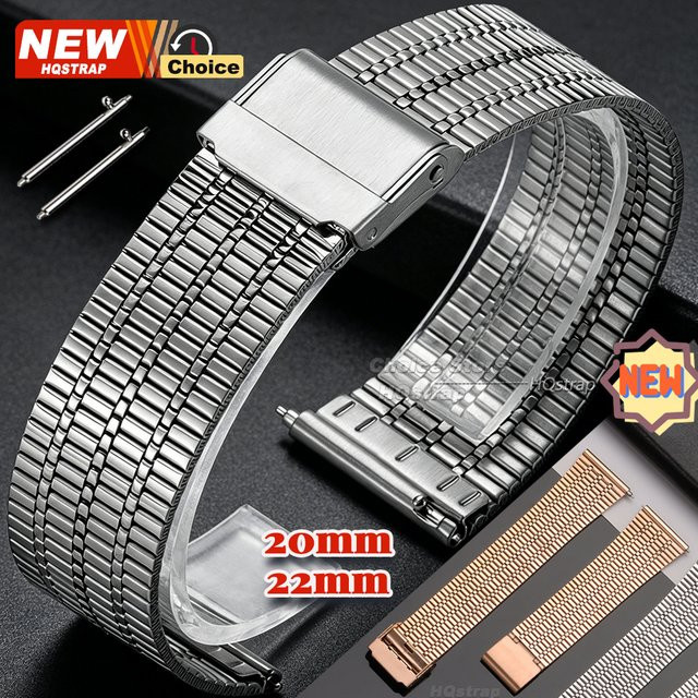 HQstrap Uhrenarmband Edelstahl, Silber, 20mm, 22mm - Bild 1