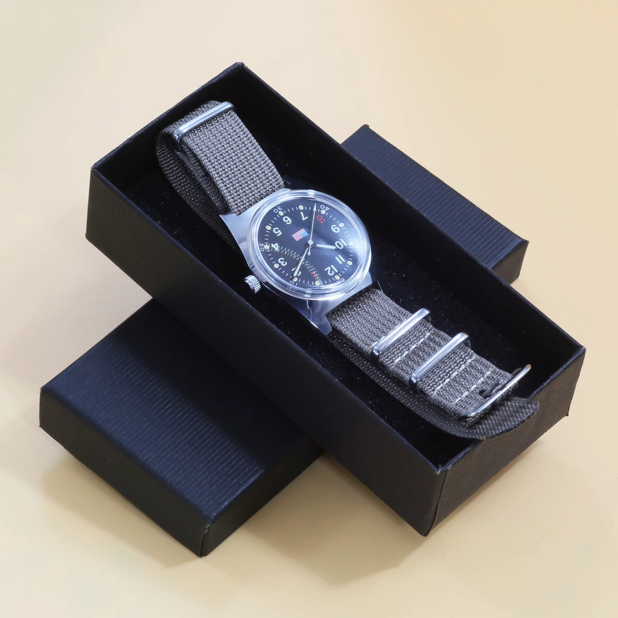 HEIMDALLR Armbanduhr Edelstahl, Handaufzug, 36 mm, Herren, Schwarz - Bild 5