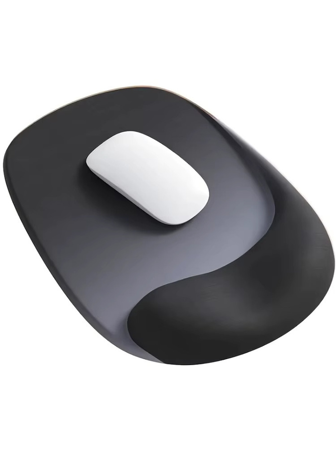 Ergonomisches Mauspad mit Gel-Handgelenkstütze aus Lycra-Gewebe in Schwarz für Laptop und Desktop - Bild 4