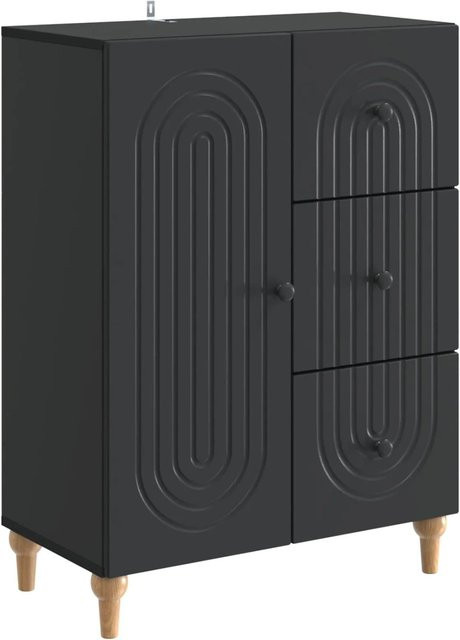 vidaXL Sideboard Schwarz Matt aus Holzwerkstoff B/T/H: 66 x 34,5 x 90 cm - Bild 1