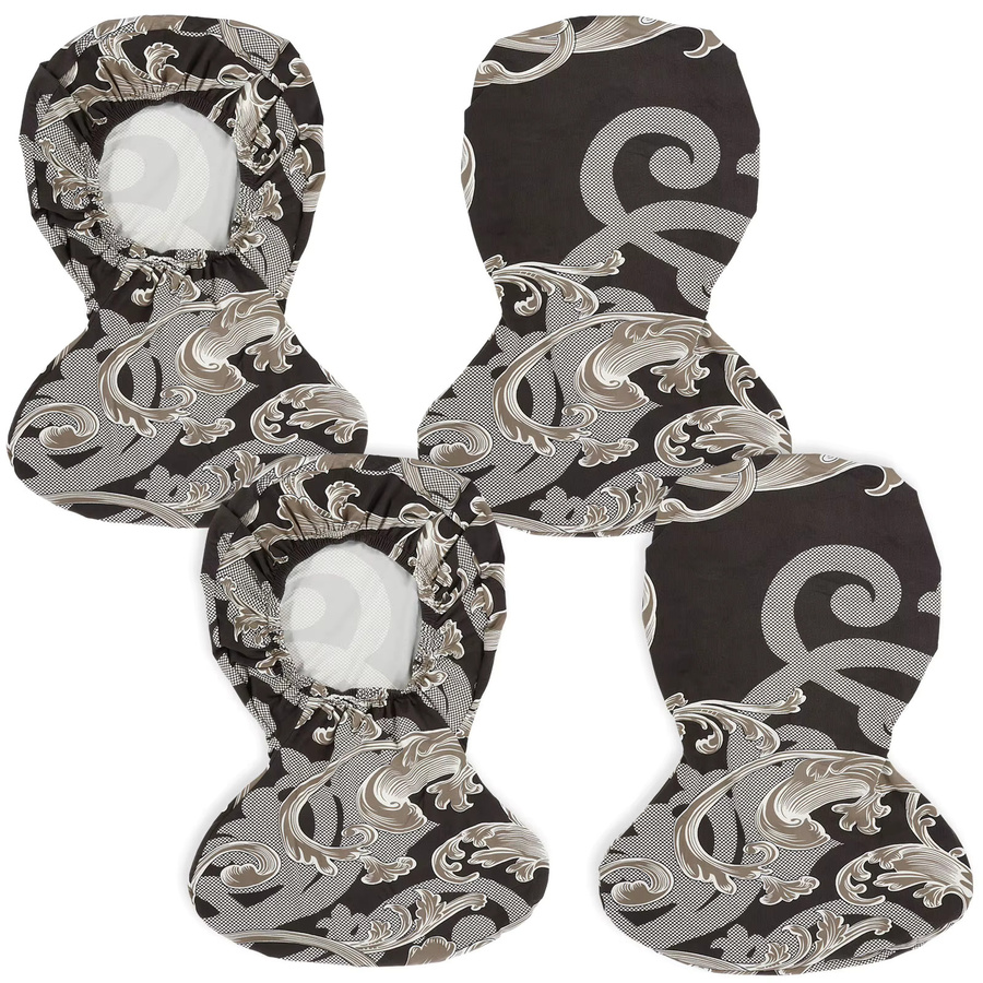 4er-Set Willstar Jacquard Barhocker Schutzhüllen mit kurzer Rückenlehne in Grau mit floralem Muster, eng anliegende Sitzbezüge für Esszimmer und Bar - Bild 4