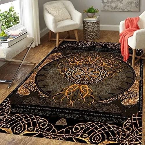 Lodestar Wikinger Teppich mit Lebensbaum Design, rutschfest und waschbar, B/B: 80 x 120 cm - Bild 1
