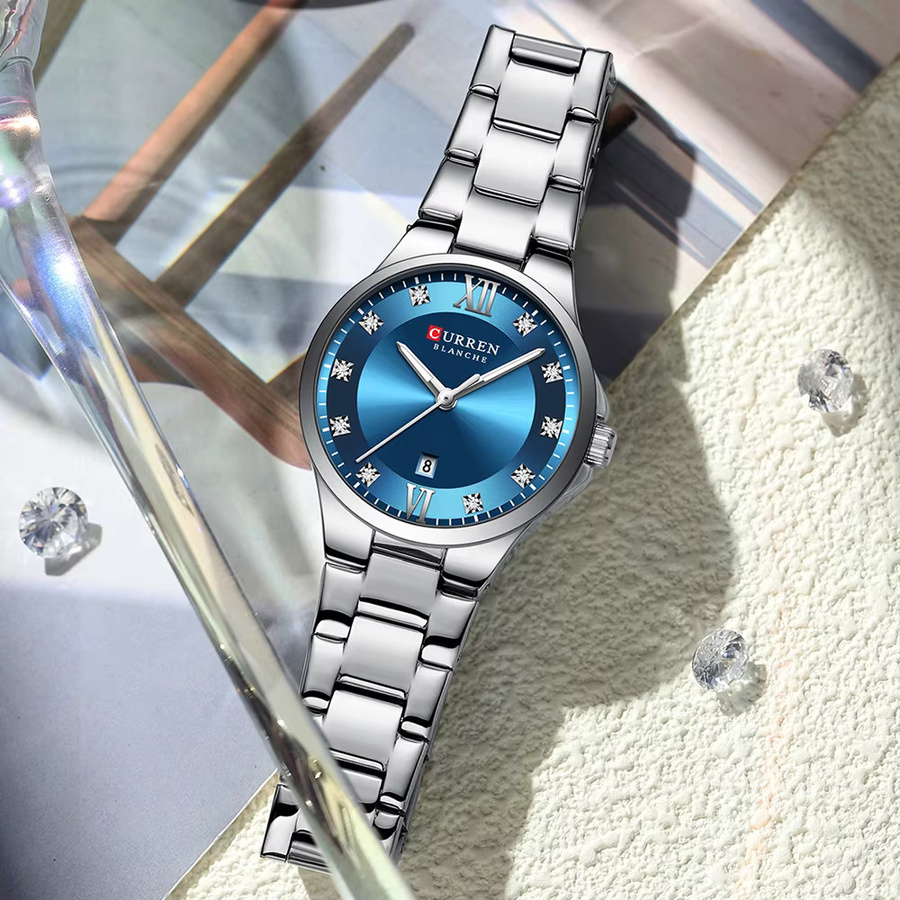 CURREN Armbanduhr, Analoguhr, Quarz, Edelstahl, Silber, Damen - Bild 3