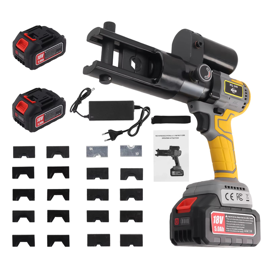 Podofo EZ-240 Elektrische Hydraulikzange mit wiederaufladbarer Lithium-Batterie als Crimpwerkzeug für Kupfer- und Aluminium-Kabelendstücke - Bild 6