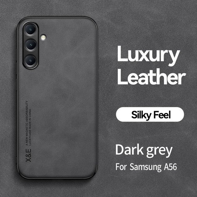 Magnetische Leder-Handyhülle für Samsung Galaxy A56 A36 A26 5G in Dunkelgrau - Bild 1