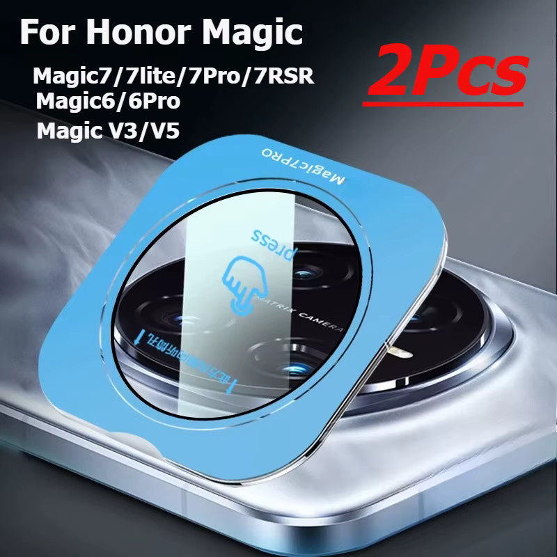 DYM Rückkamera Schutzfolie aus gehärtetem Glas für Honor Magic 7 Lite 7RSR 6 Pro 7 V3 V5, 2 Stück, transparent - Bild 2