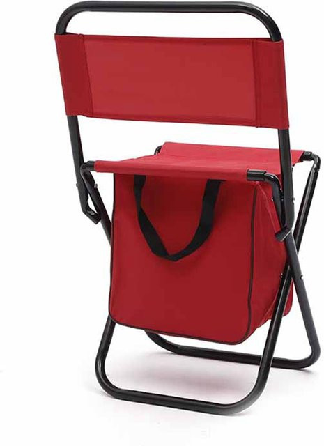 KaiSai Klappstuhl für Outdoor und Camping in Rot mit Rückenlehne und Tasche - Bild 1