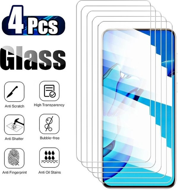 4er-Pack Displayschutzfolie aus gehärtetem Glas für OPPO A1 A5 A7N A9 A11S A55 A57S A73 A78 2020 4G 5G, transparent - Bild 1