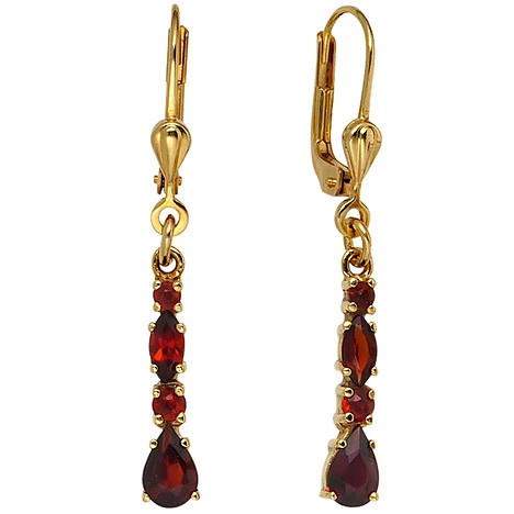 Colfem Ohrringe 375 Gelbgold, 8 Granate rot - Bild 1