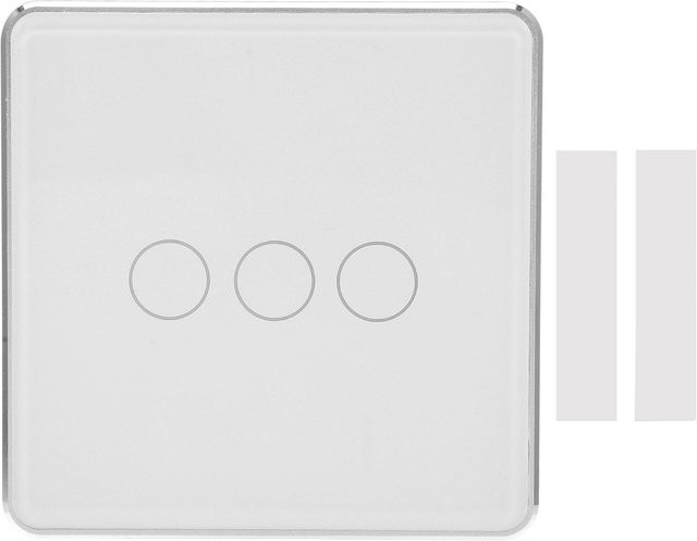 Neoglint Intelligenter 3-fach Drahtloser Lichtschalter mit Touchpanel und Fernbedienung für Tuya Zigbee in Weiß - Bild 1