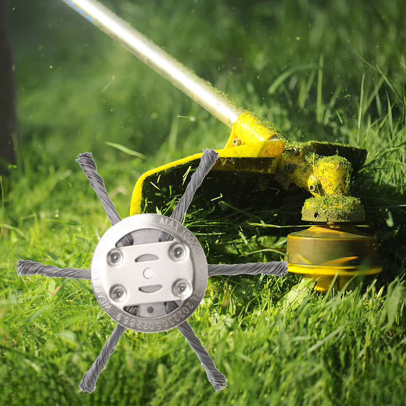 XMSJ Gras Trimmer Kopf mit Metallklingen aus Stahl für Rasenmäher und Freischneider in Silber - Bild 3
