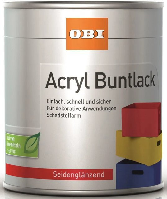 OBI Acryl Buntlack Lichtgrau seidenglänzend 500 ml - Bild 1