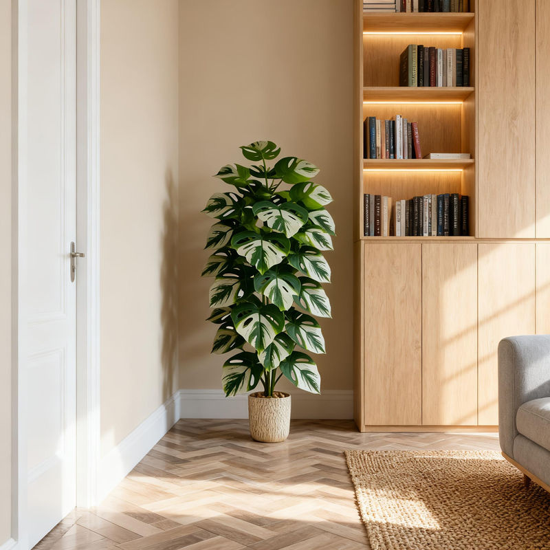 Künstliche Monstera Pflanze von TUYUE in Grün, 120 cm Höhe, mit 24 Blättern aus Kunststoff - Bild 3