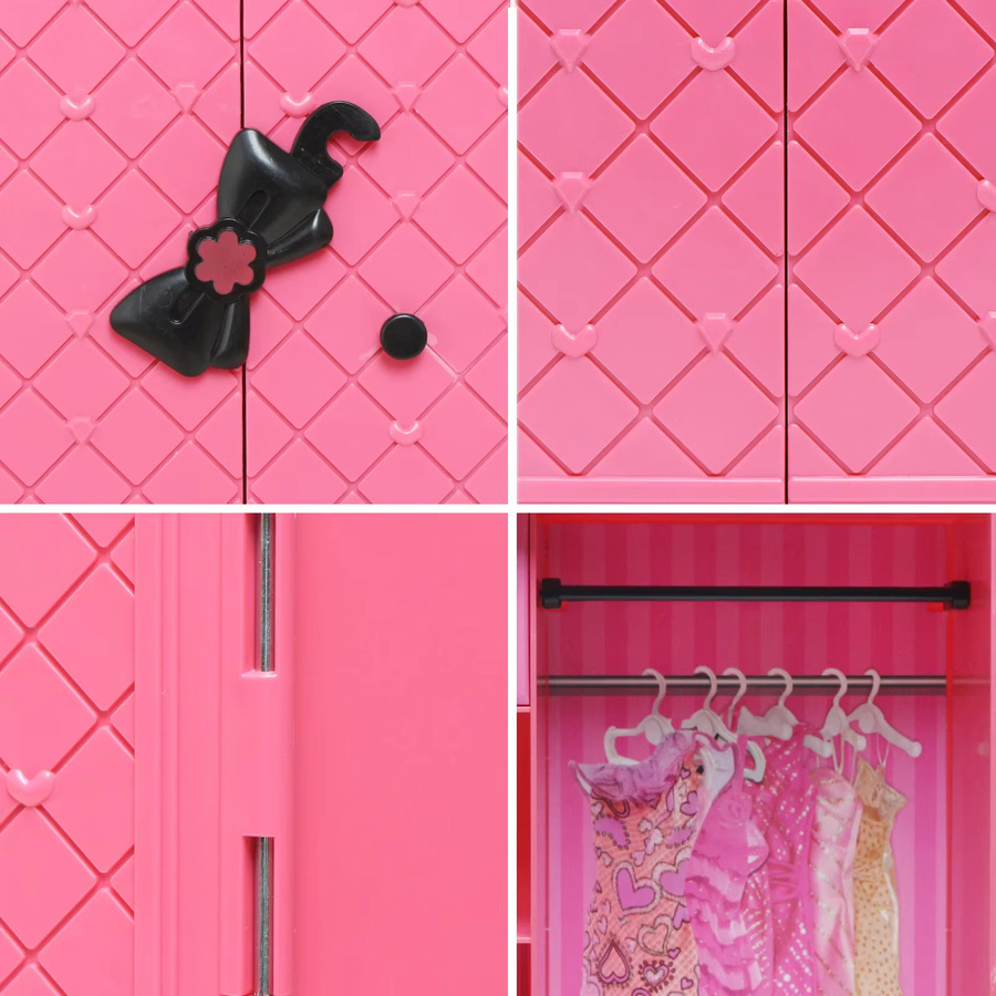 KIEKA Puppenhaus-Möbel Puppenschrank, Rosa / Pink, Kunststoff, Zubehör - Bild 3