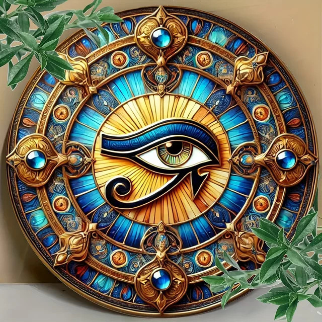 Potdemiel Auge des Horus Rundes Eisenkunstwerk Wandbehang Multicolour Durchmesser: 19,81 cm - Bild 1