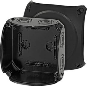 Hensel Abzweigdose halogenfrei und plombierbar in Schwarz, B/T: 13,0 x 13,0 cm - Bild 1