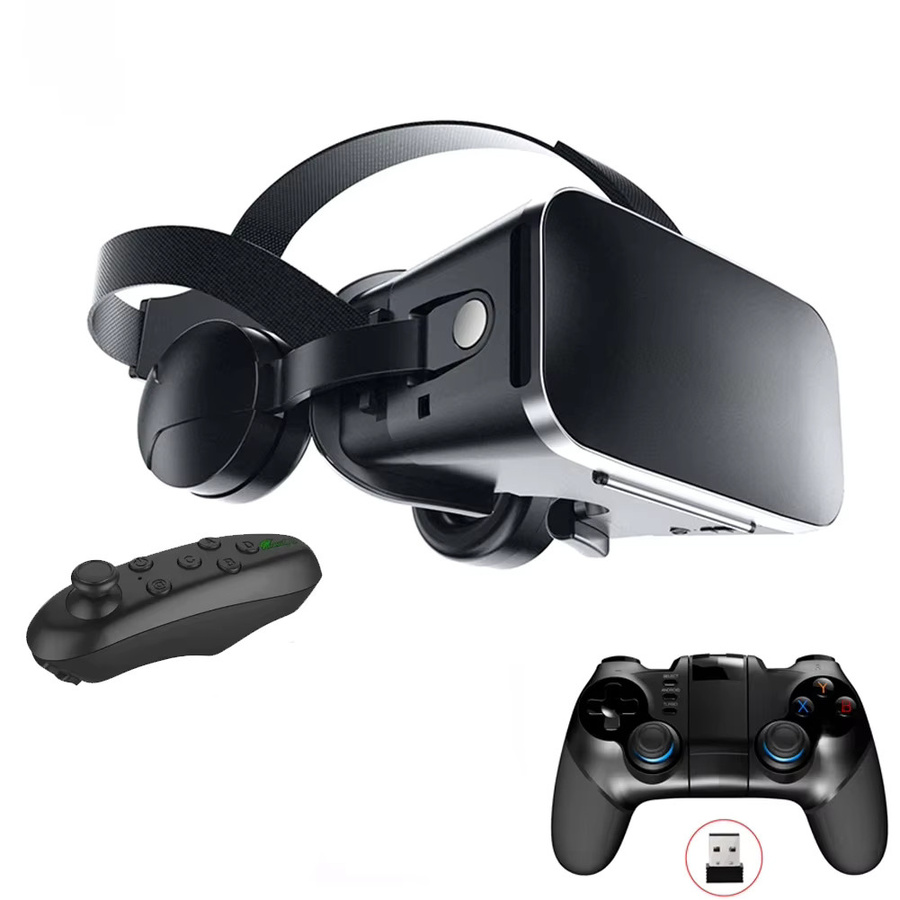 AyeBeau Virtual Reality VR-Brille 3D-Headset mit Bluetooth für Smartphones in Schwarz - Bild 1