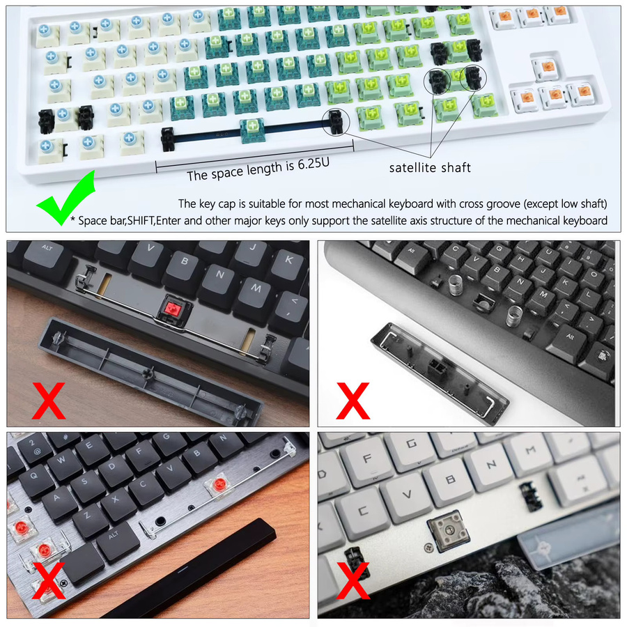 Lichtdurchlässige PBT-Tastenkappe mit Spinnennetz-Seitengravur in Schwarz für 6,25 HE - Bild 3