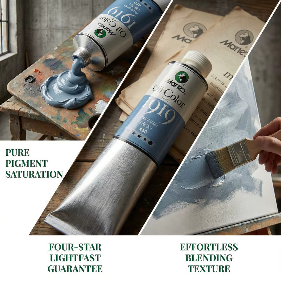 Marie's Premium Künstler-Ölfarbe Weiß, 170 ml Tube mit reichhaltigen Pigmenten für Leinwand, Stein, Keramik und Holz - Bild 5
