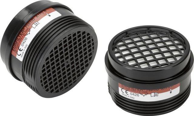 LUX-TOOLS Eurofilter A1P2 R Halbmaske in Schwarz aus Kunststoff, 2 Stück - Bild 1