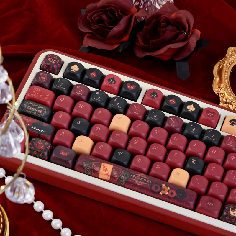 Individuelle Tastatur-Tastenkappen im Queen-Design mit 130 Tasten, MOA-Profil aus PBT-Material für MX-Switches, Mehrfarbig - Bild 2