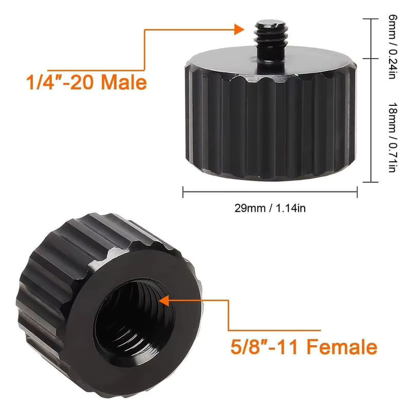 HUEPAR Gewindeadapter 5/8"-11 Innengewinde auf 1/4"-20 Stecker für Stative in Schwarz - Bild 4