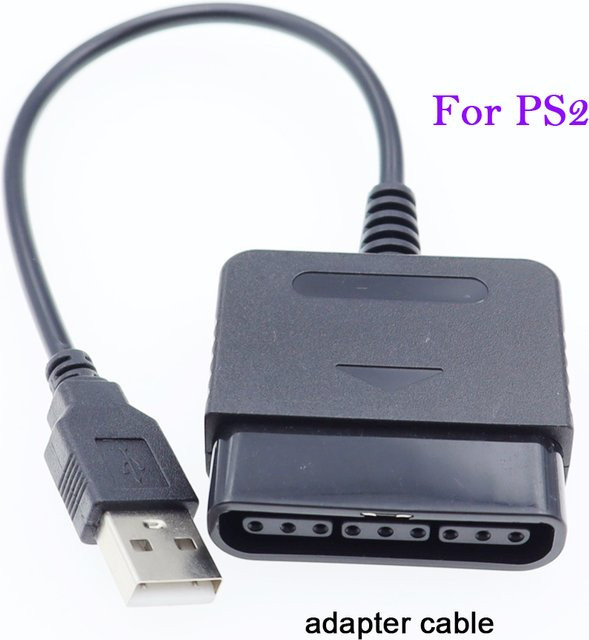 USB Adapter Konverter Kabel für Sony PS2 GamePad zu PS3 und PC, Schwarz - Bild 1