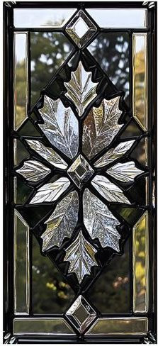 EmberFlame Geometrische Fensterfolie mit Rautenmuster in Buntglas-Optik, statisch haftende Sichtschutzfolie für Fenster und Glastüren, Transparent/Multicolour - Bild 1