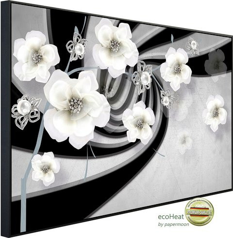 papermoon EcoHeat Infrarotheizung mit Abstrakt 3D Blumen Effekt in Bunt und Matt-Optik mit App-Steuerung und WLAN - Bild 1
