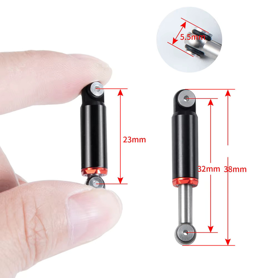 YEAHRUN Stoßdämpfer Interne Feder, 4-teiliges Set, 1:24, Metall, Schwarz - Bild 4